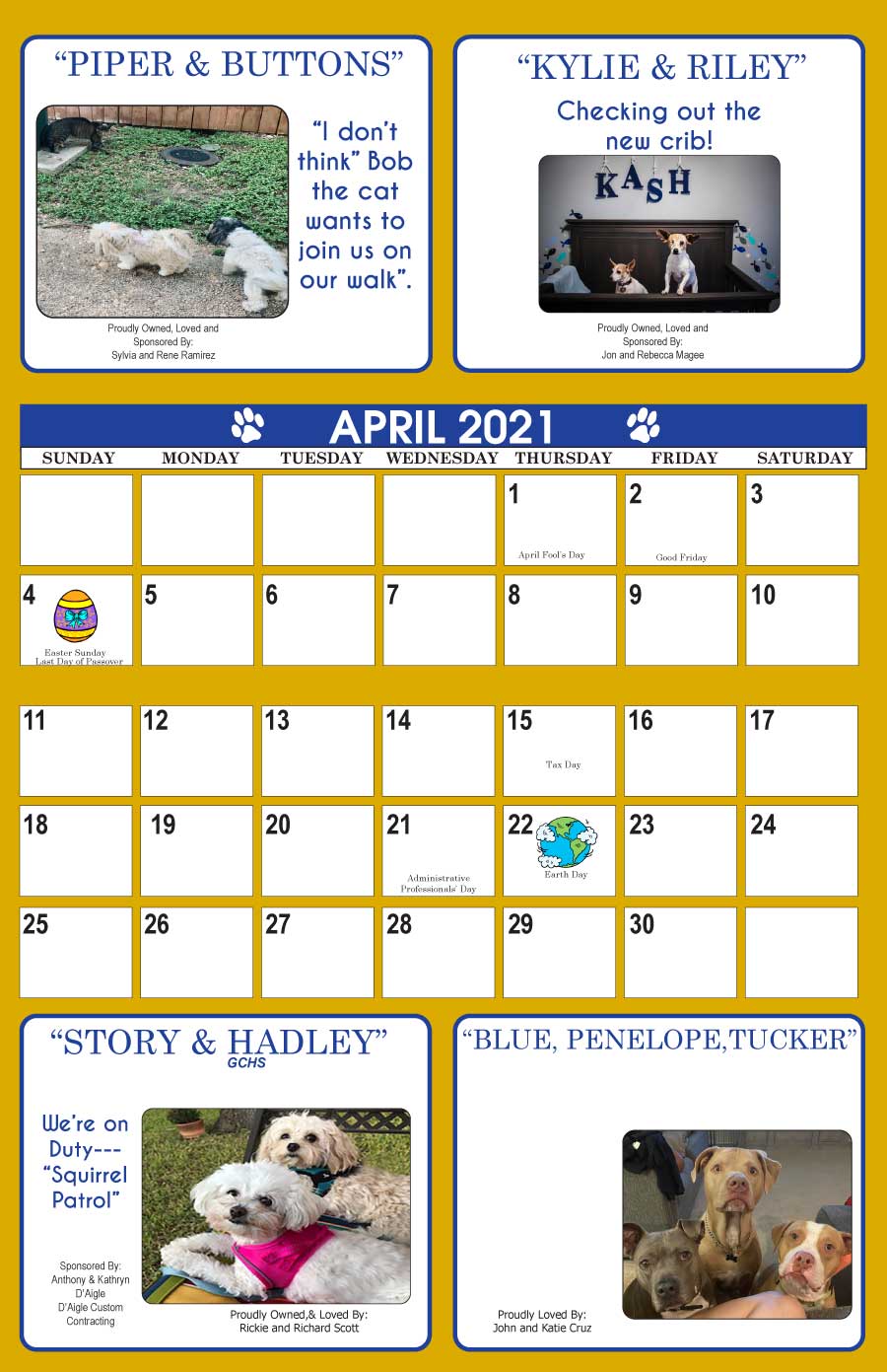 Guadalupe County Humane Society Calendar - January